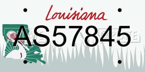 AS57845 Louisiana License Plate