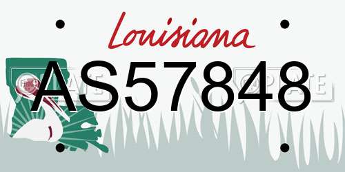 AS57848 Louisiana License Plate