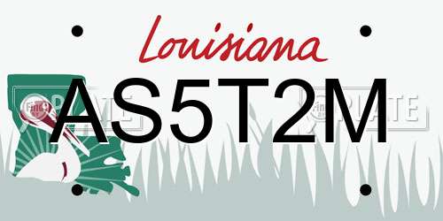 AS5T2M Louisiana License Plate