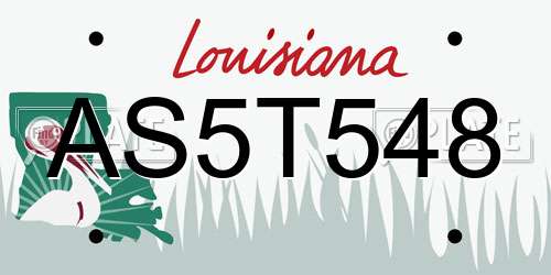 AS5T548 Louisiana License Plate
