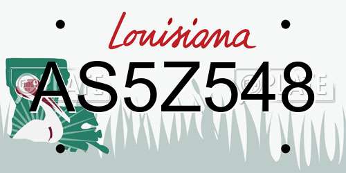 AS5Z548 Louisiana License Plate