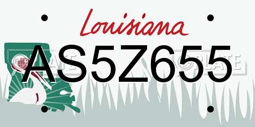 AS5Z655 Louisiana License Plate