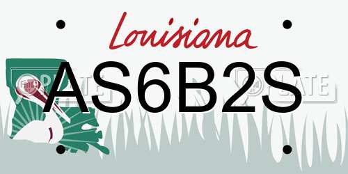 AS6B2S Louisiana License Plate