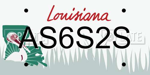AS6S2S Louisiana License Plate