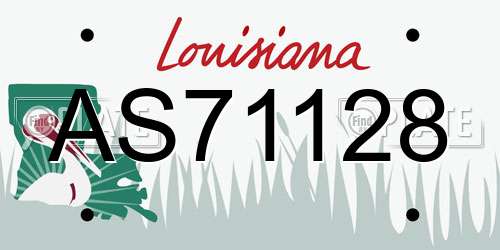 AS71128 Louisiana License Plate