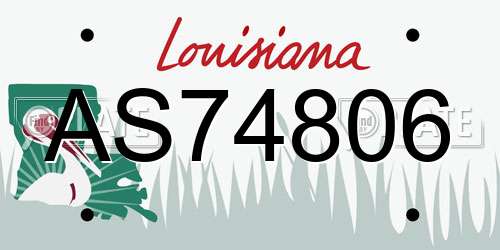 AS74806 Louisiana License Plate