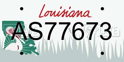 AS77673 Louisiana License Plate