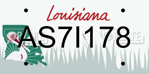 AS7I178 Louisiana License Plate
