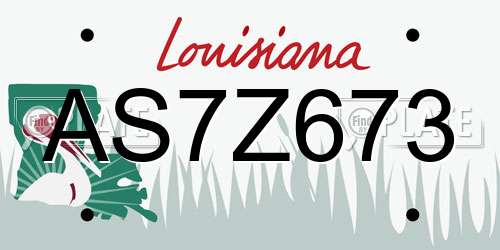 AS7Z673 Louisiana License Plate