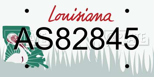 AS82845 Louisiana License Plate