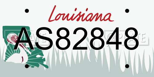 AS82848 Louisiana License Plate