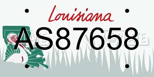 AS87658 Louisiana License Plate