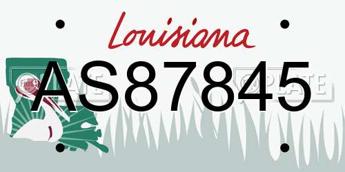AS87845 Louisiana License Plate
