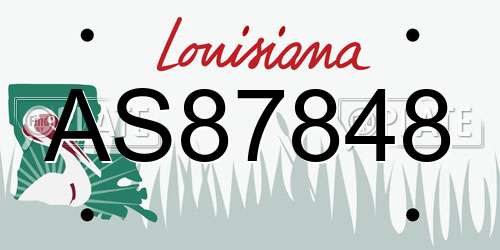 AS87848 Louisiana License Plate