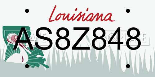 AS8Z848 Louisiana License Plate