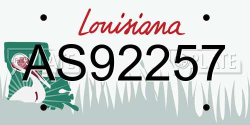 AS92257 Louisiana License Plate