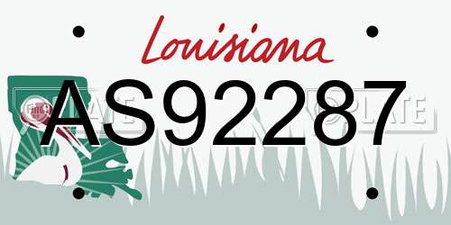 AS92287 Louisiana License Plate