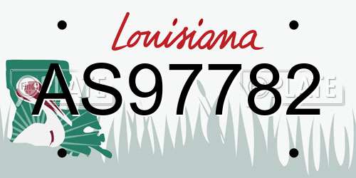 AS97782 Louisiana License Plate