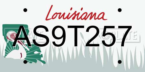 AS9T257 Louisiana License Plate