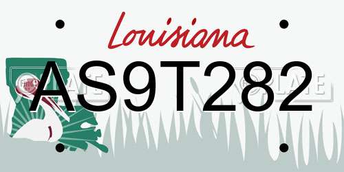 AS9T282 Louisiana License Plate