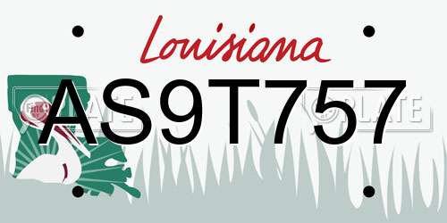 AS9T757 Louisiana License Plate
