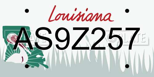 AS9Z257 Louisiana License Plate
