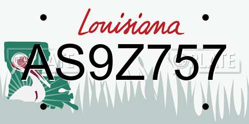 AS9Z757 Louisiana License Plate