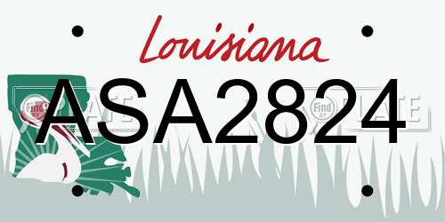 ASA2824 Louisiana License Plate