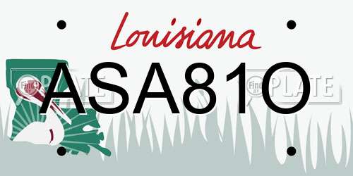 ASA81O Louisiana License Plate