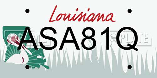 ASA81Q Louisiana License Plate
