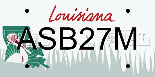 ASB27M Louisiana License Plate