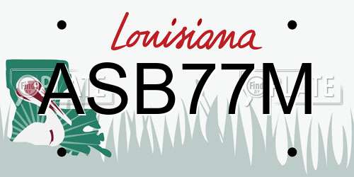 ASB77M Louisiana License Plate