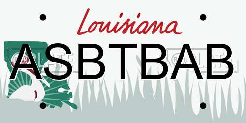 ASBTBAB Louisiana License Plate