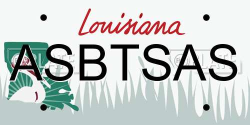 ASBTSAS Louisiana License Plate