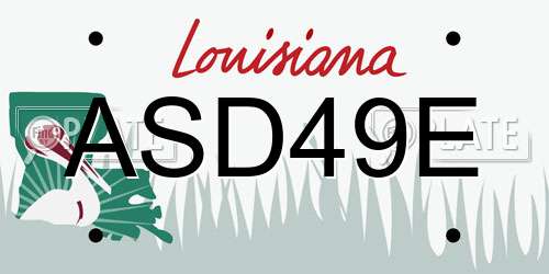 ASD49E Louisiana License Plate