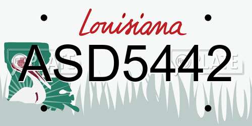 ASD5442 Louisiana License Plate