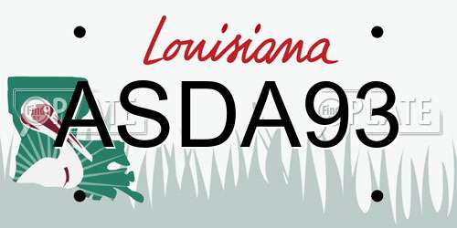 ASDA93 Louisiana License Plate