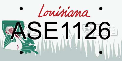 ASE1126 Louisiana License Plate