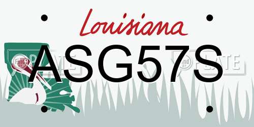 ASG57S Louisiana License Plate