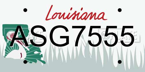 ASG7555 Louisiana License Plate