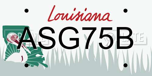 ASG75B Louisiana License Plate