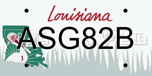 ASG82B Louisiana License Plate