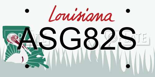 ASG82S Louisiana License Plate