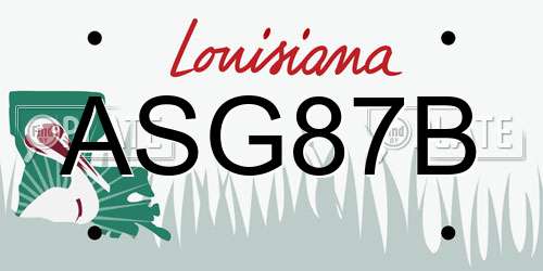 ASG87B Louisiana License Plate