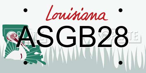 ASGB28 Louisiana License Plate