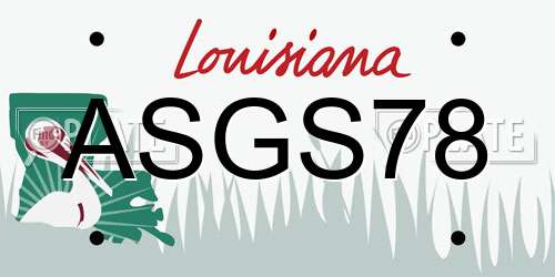 ASGS78 Louisiana License Plate