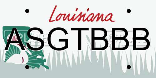 ASGTBBB Louisiana License Plate