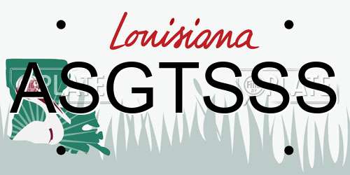 ASGTSSS Louisiana License Plate