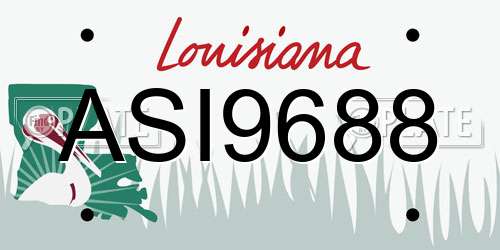 ASI9688 Louisiana License Plate