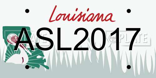 ASL2017 Louisiana License Plate